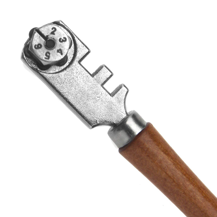 الماس شیشه بر ۶ نیش با دسته چوبی و سری آهنی برند Filberschnitt ساخت Bohle آلمان (عمده)