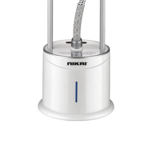 بخارگر آلومینیومی دوکاره نیکای، 10 سطح بخار، ظرفیت 2 لیتر، زمان پیش گرم شدن 45 ثانیه، قدرت 2000 وات، با تخته اتو، سفید مدل NGS892AB