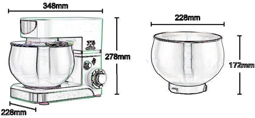 همزن کاسه دار برند بلونوا مدل ۱۰۰۰ وات