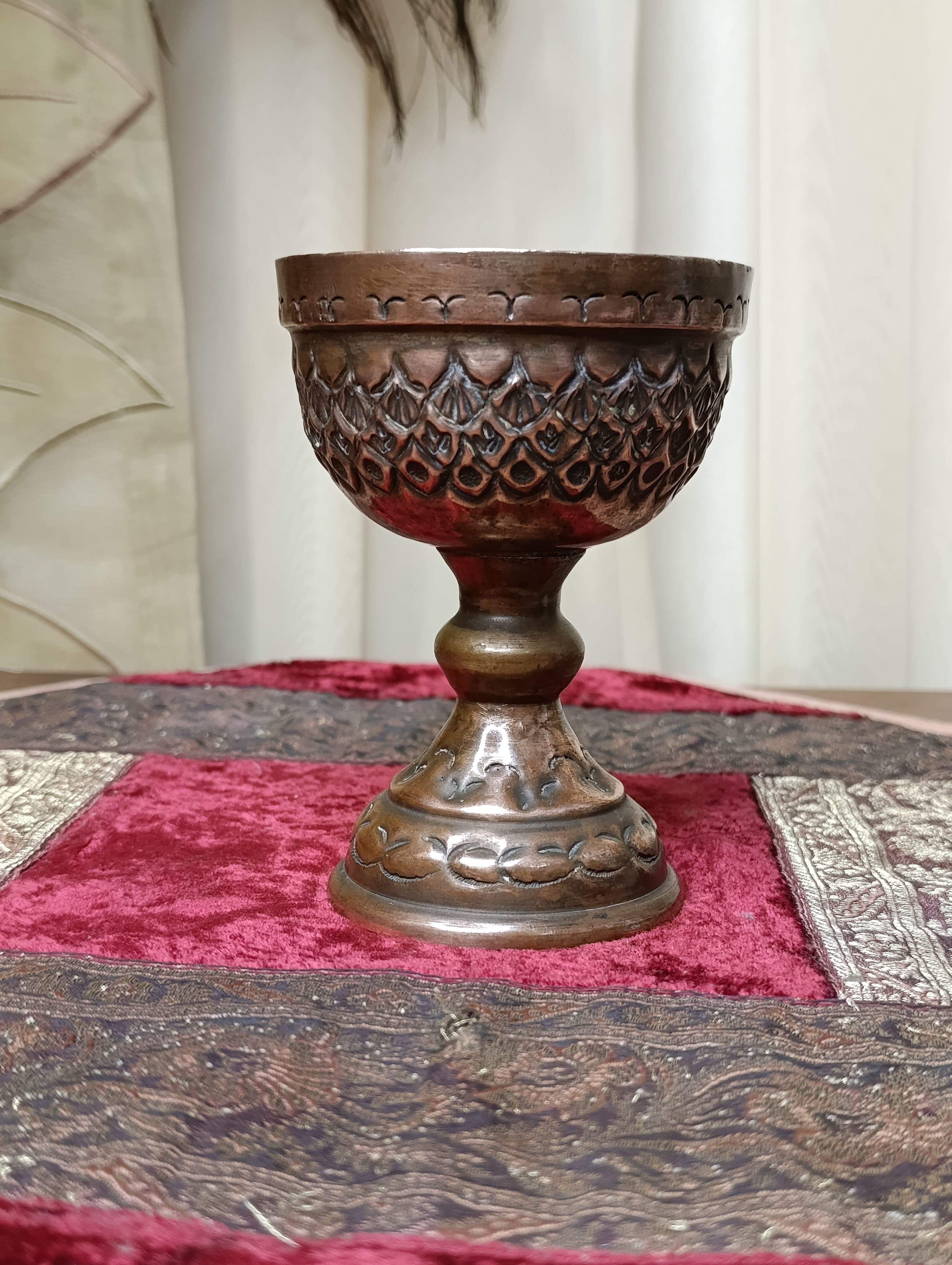 آجیل خوری مسی قلمزنی دستی پهلوی
