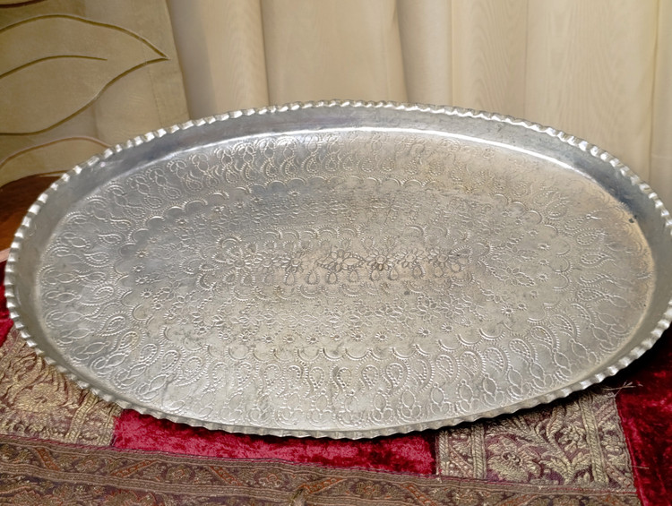 سینی مسی قلمزنی دستی کلکسیونی پهلوی