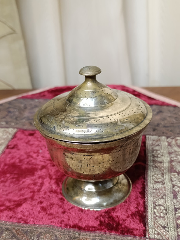 قندان مسی قلمزنی دستی زیبا پهلوی