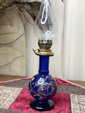 چراغ گرد سوز شیشه ای کلکسیونی -پهلویی