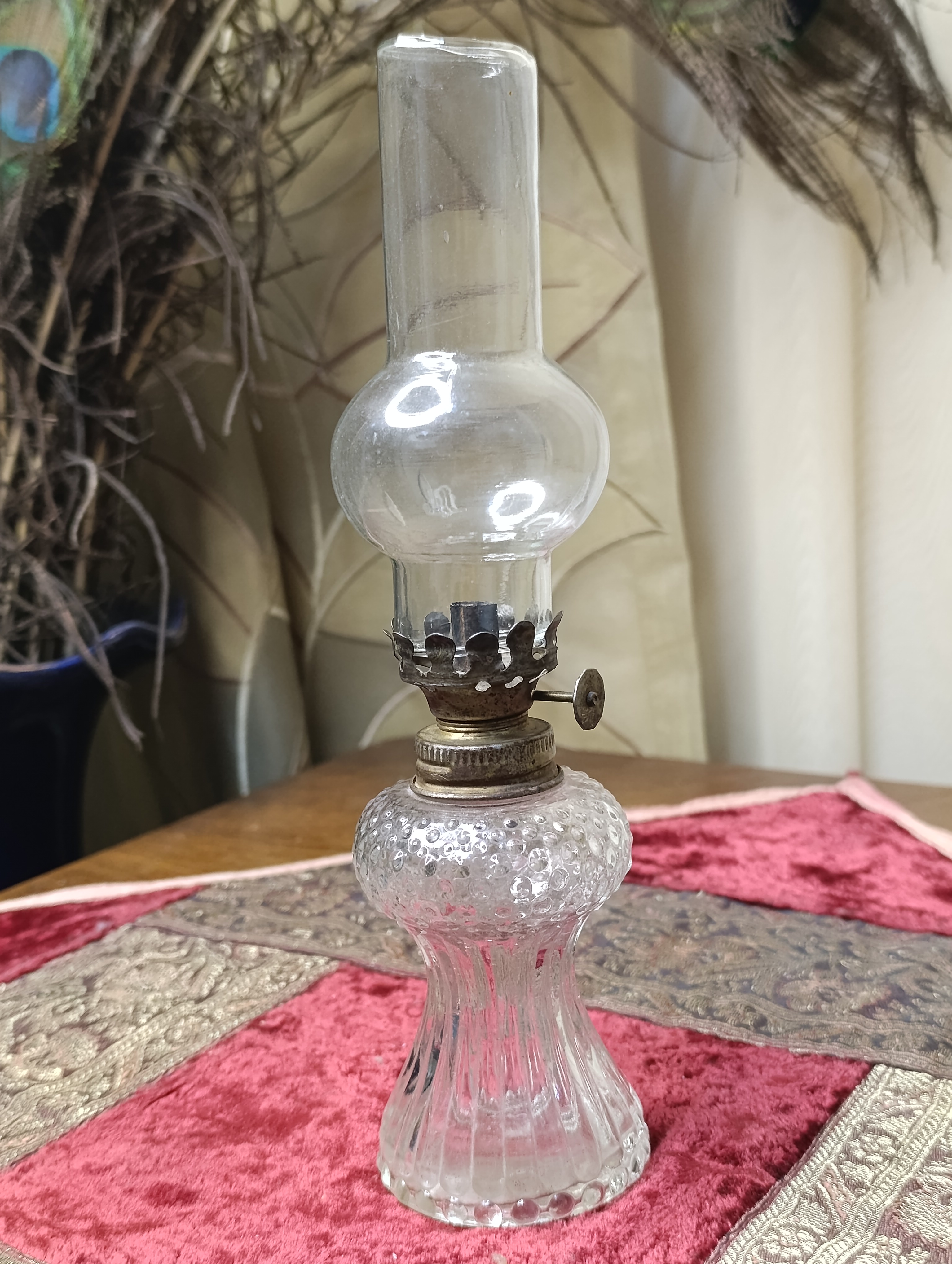 چراغ گردسوز شیشه ای نفتی قاجار