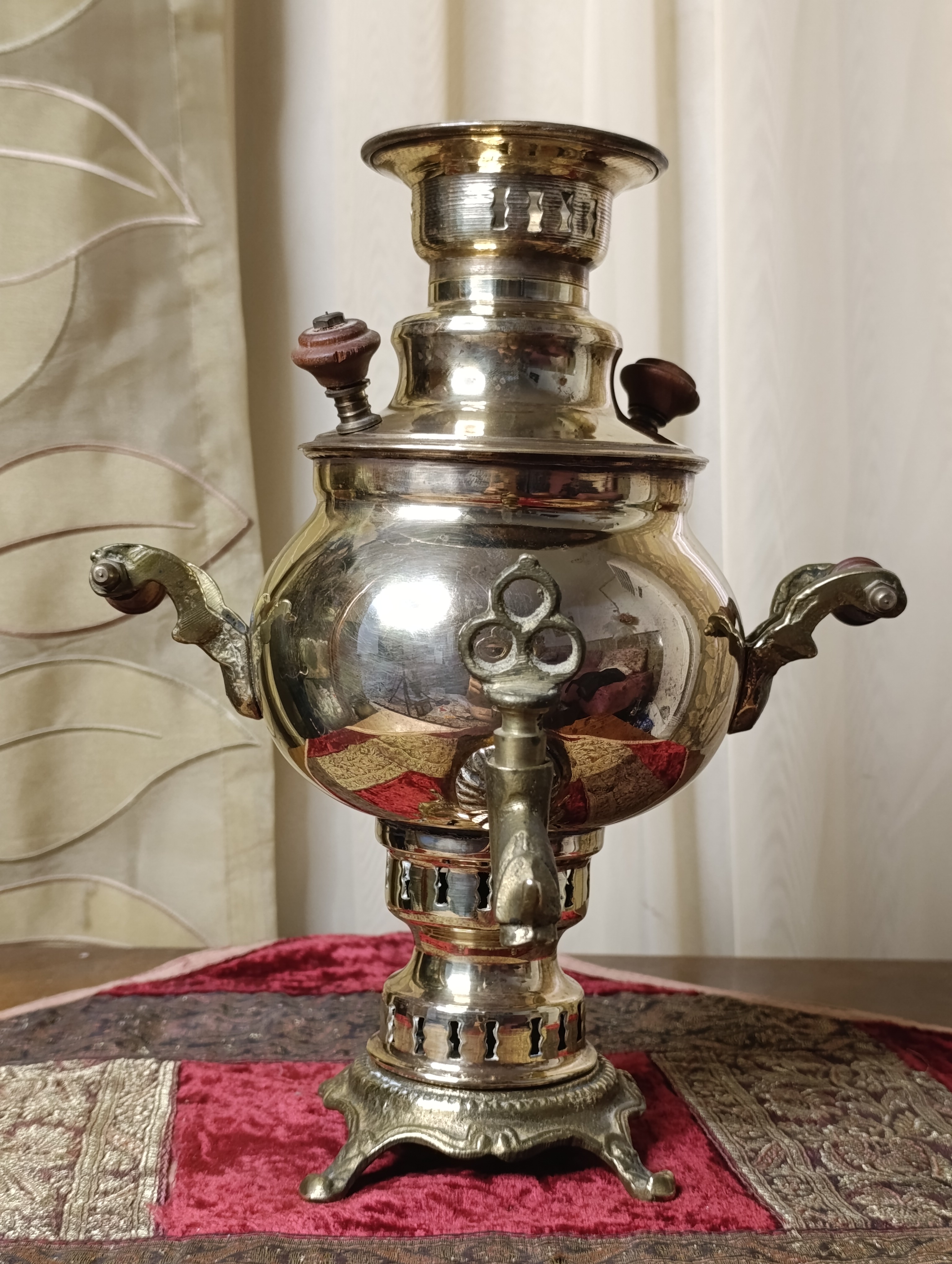 سماور کمیاب زغالی برنزی کلکسیونی
