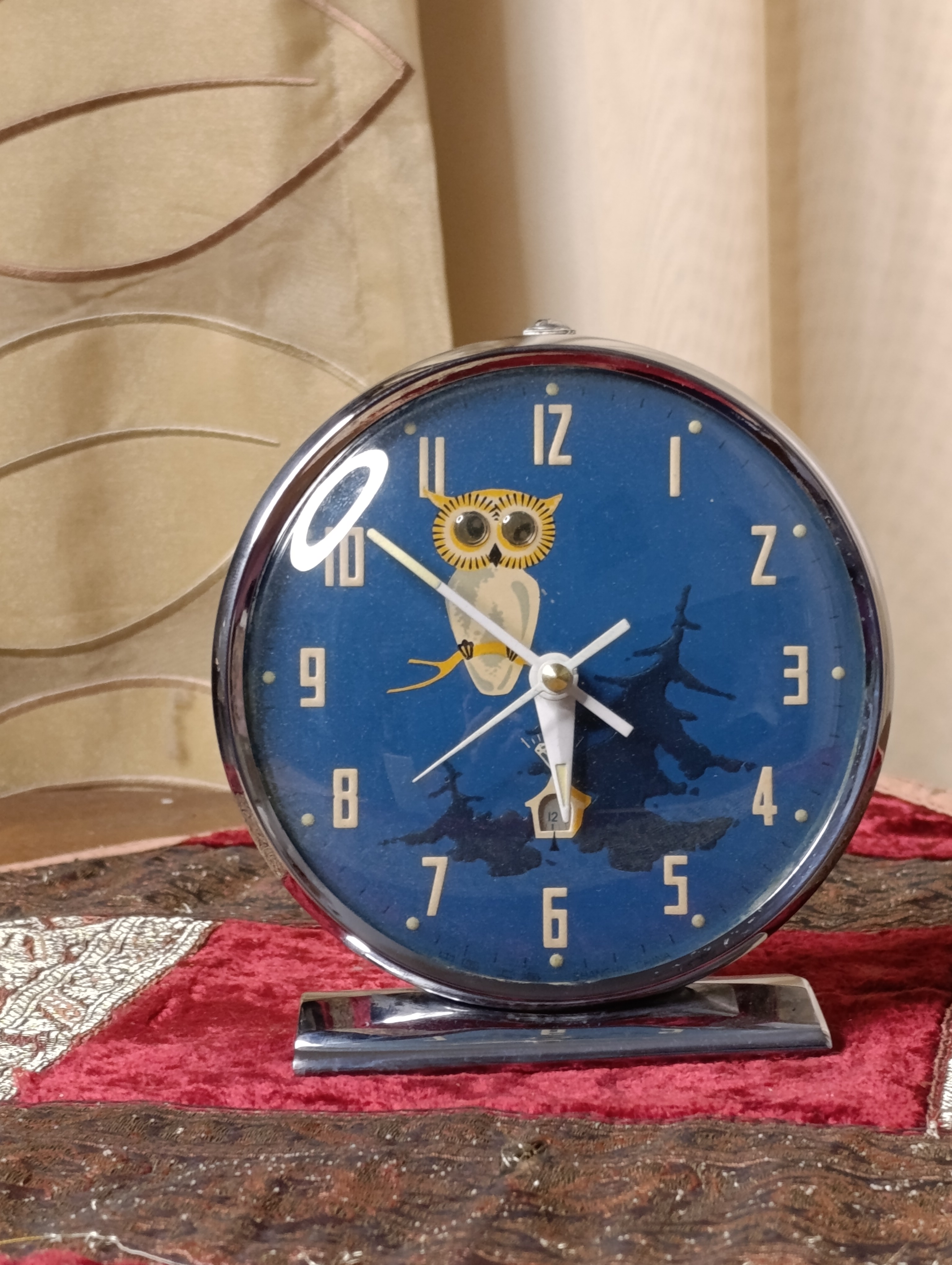 ساعت کوکی رومیزی کمیاب چشمان جغد کلکسیونی